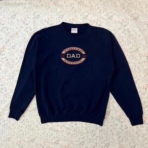 Vintage 90s Navy Blue Crewneck Made in USA Limited Edition Dad Navy Embroidered